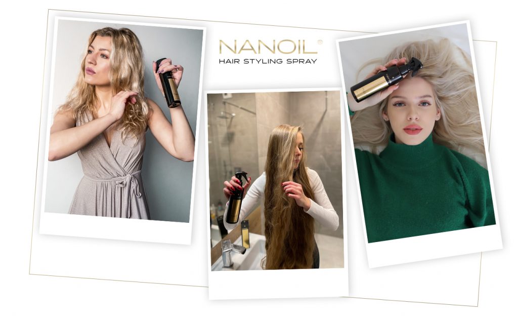 nanoil sprej pro efektivnější styling vlasů